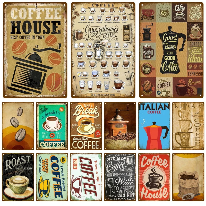 Metal Sign Retro Decor Coffee  - огляд і ціна Vintage Collectible Plates