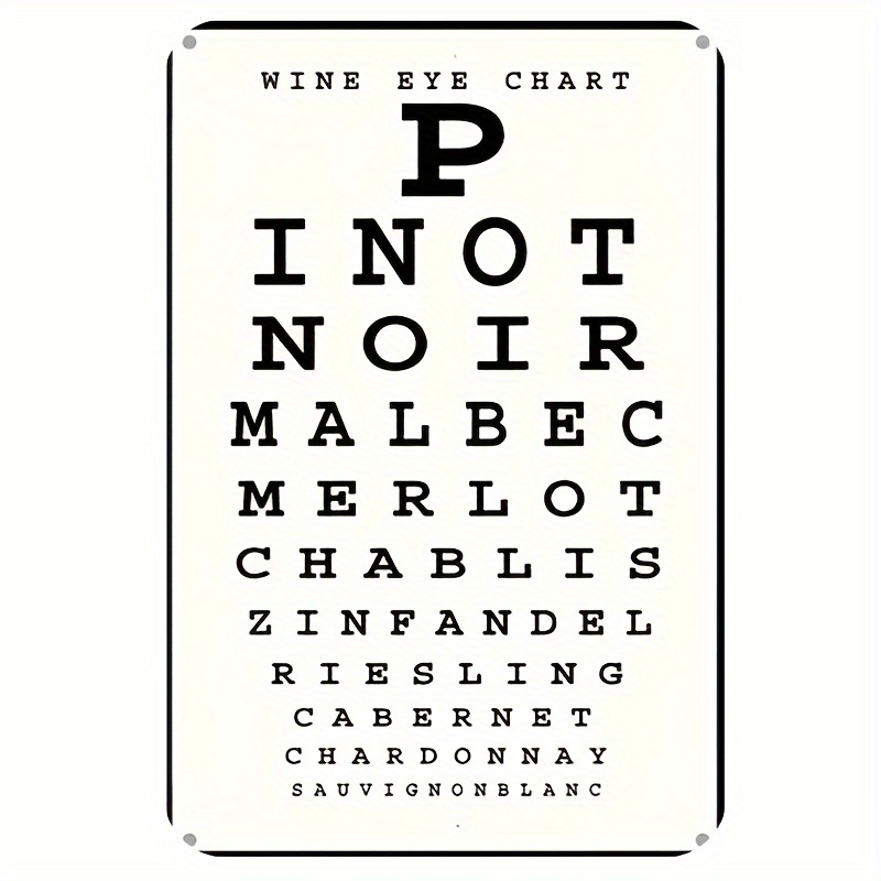 Vintage Wine Eye Chart Metal S - огляд і ціна Vintage Collectible Plates
